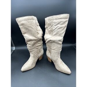 Journee Kaleah Knee High Slouchy Boot Wide Calf Size 10 Tan